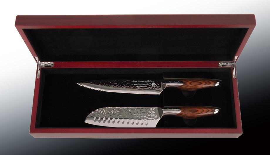 Slicer and Santoku Knife Set personalized gifts custom knife set