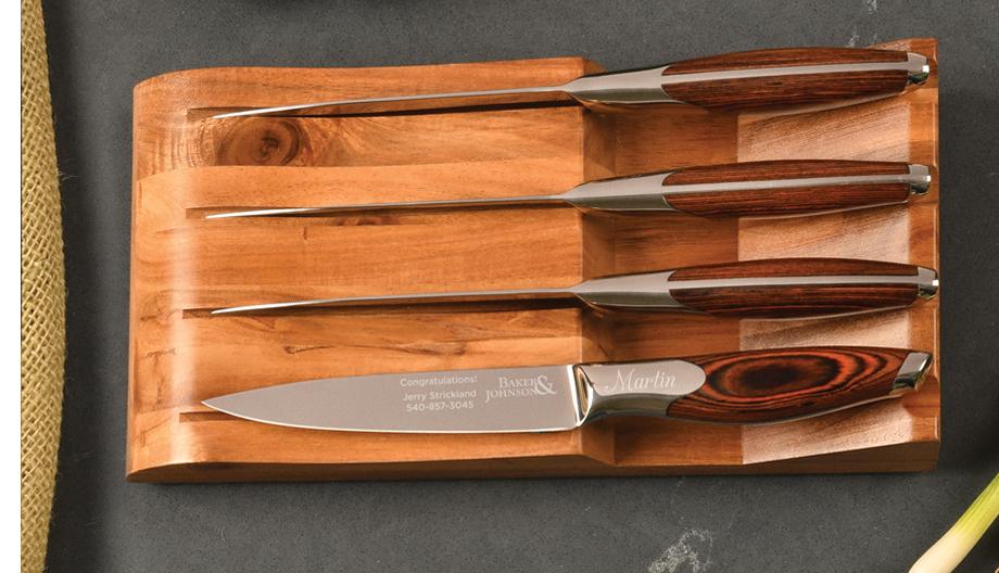 4-Piece steak knife set with block from LifeLong Gifts and LifeLong Cutlery