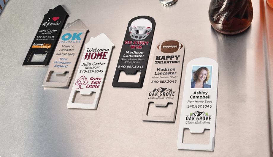 magnetic bottle opener with full-color personalization