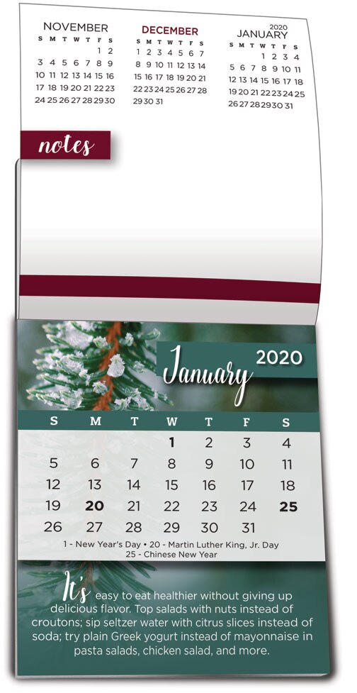 Healthy Living Calendar Pages