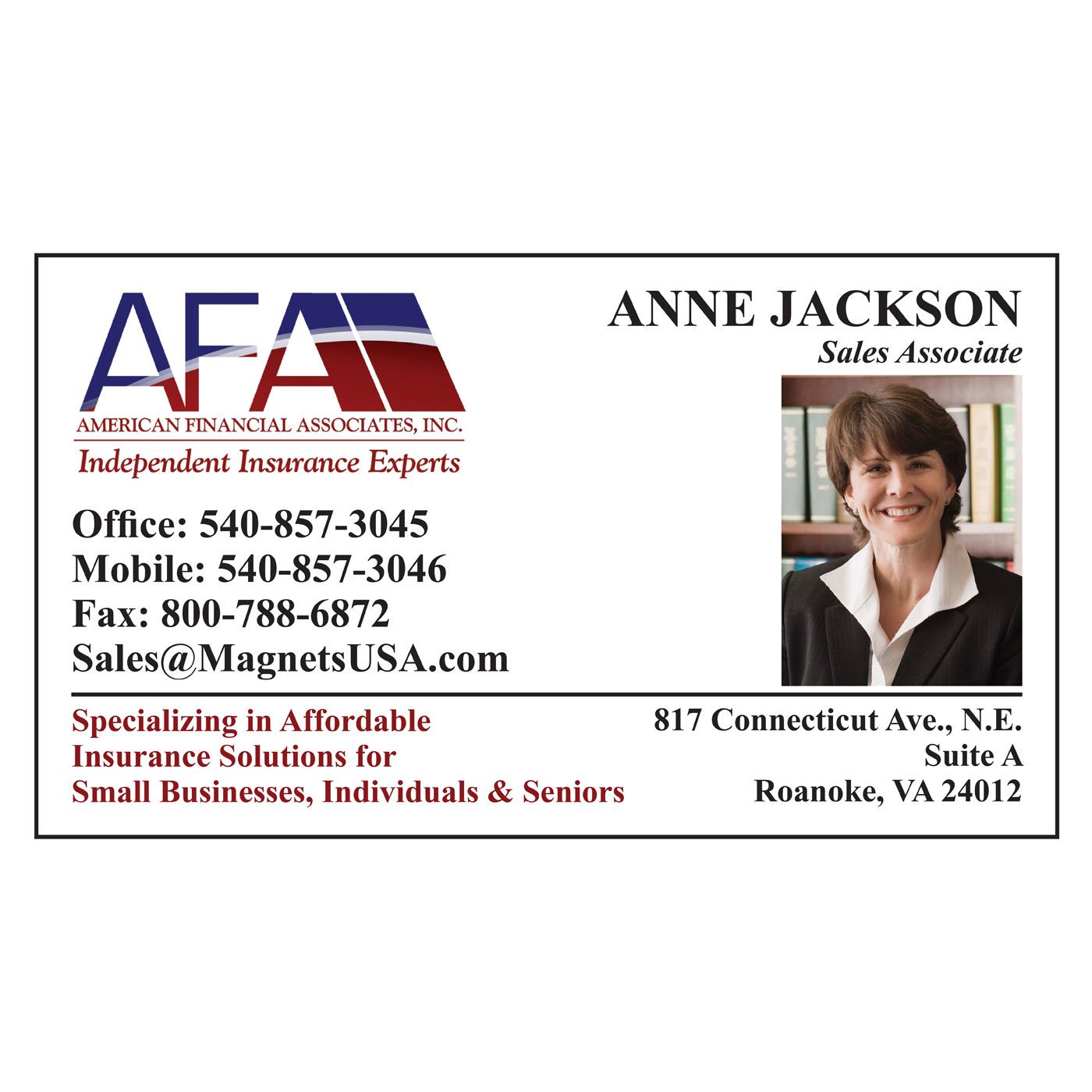 American Financial business card