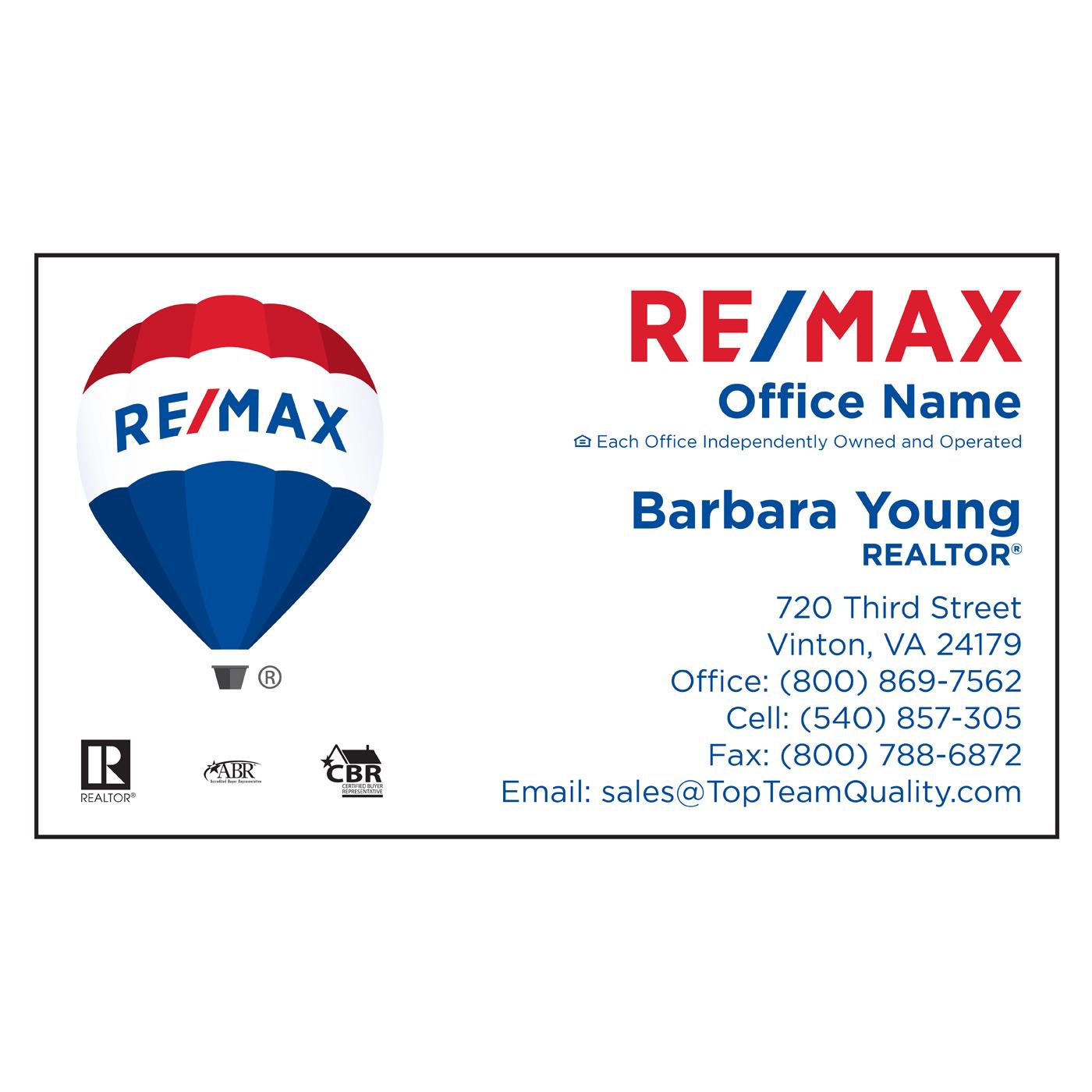 RE/MAX Balloon Business Card