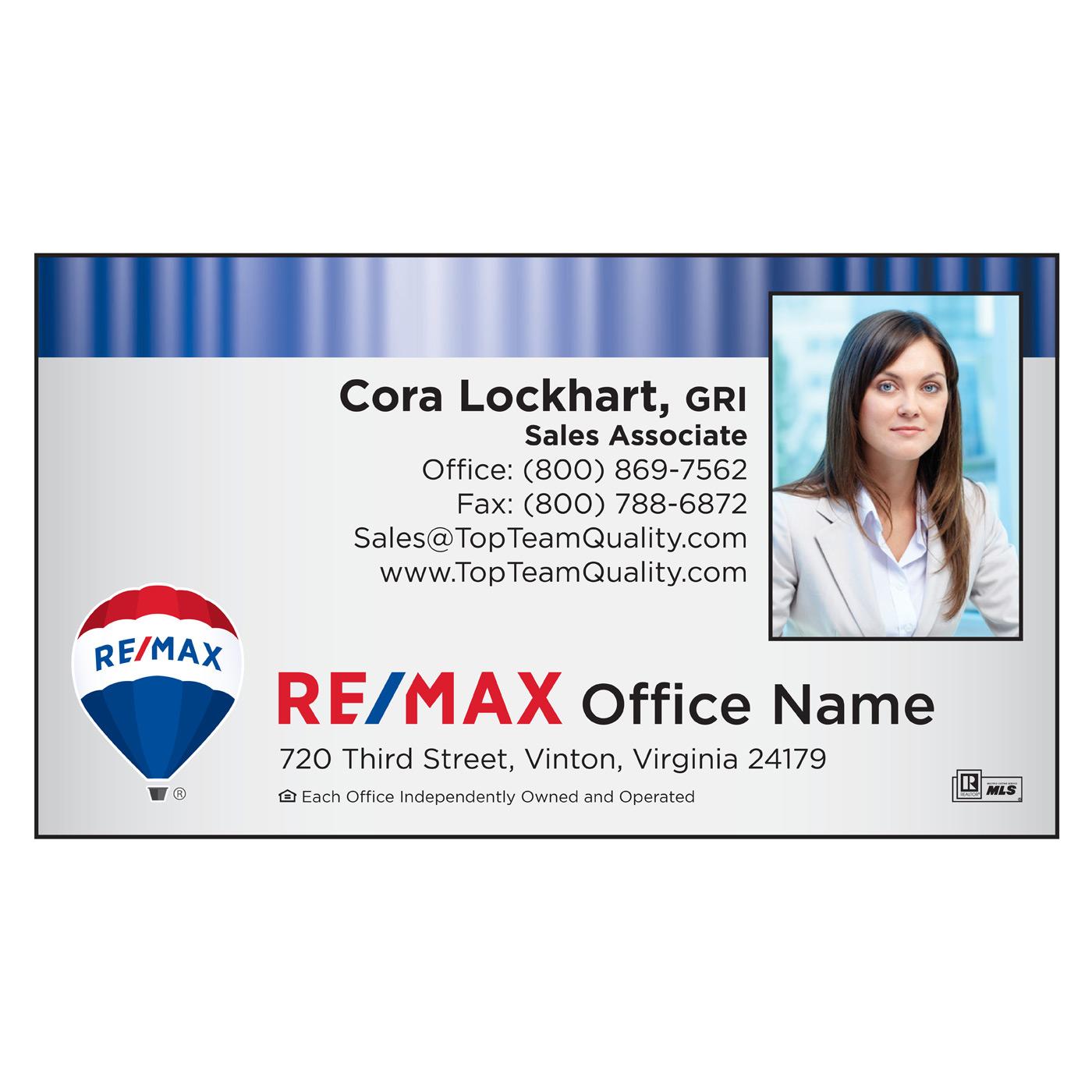 RE/MAX photo business card