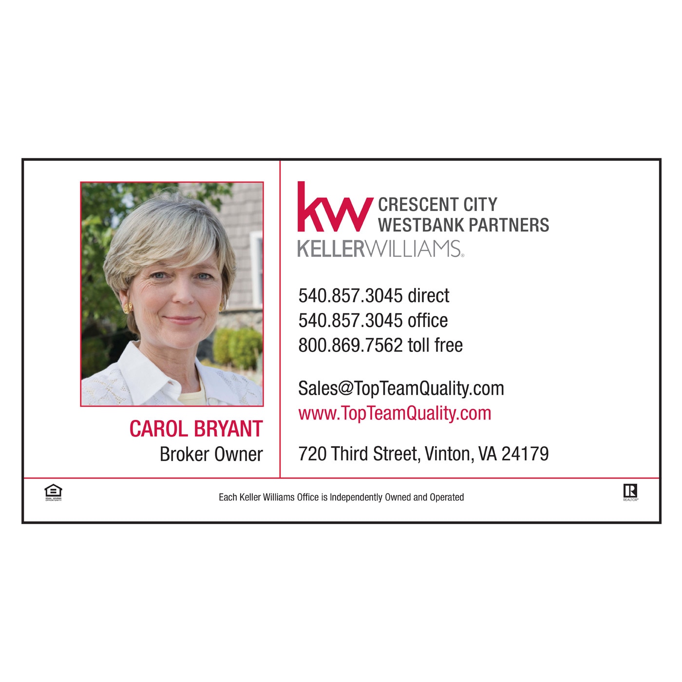 Keller Williams Business Card