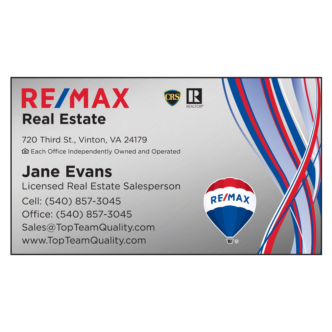 RE/MAX standard business card