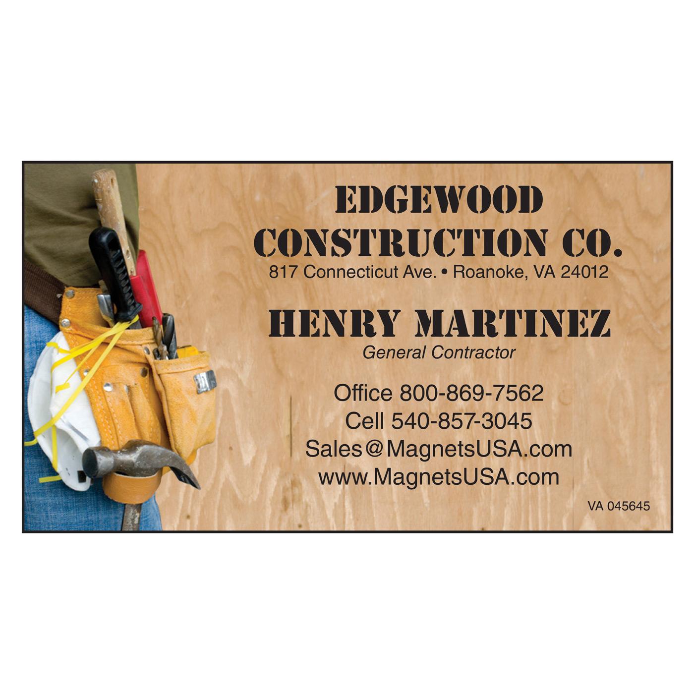 business card for contractor