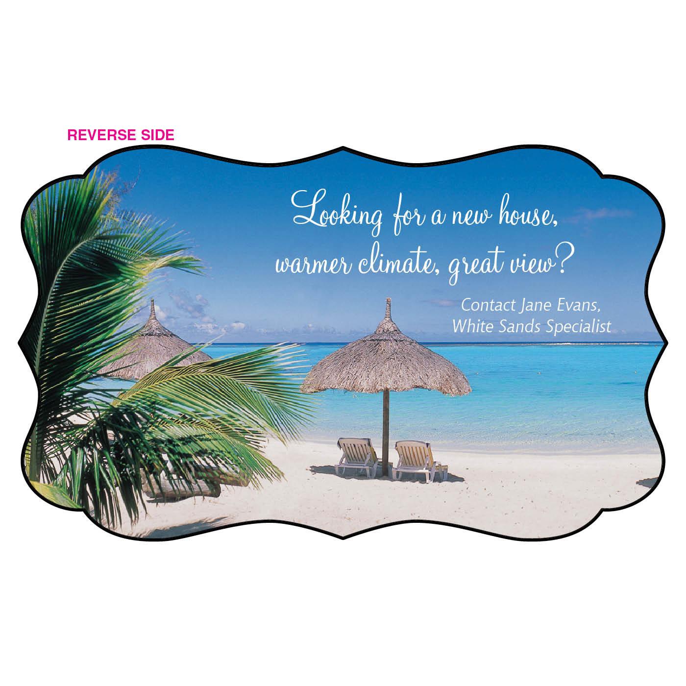 DoubleSided Card Stock Business Cards Beach Collage FancyShaped