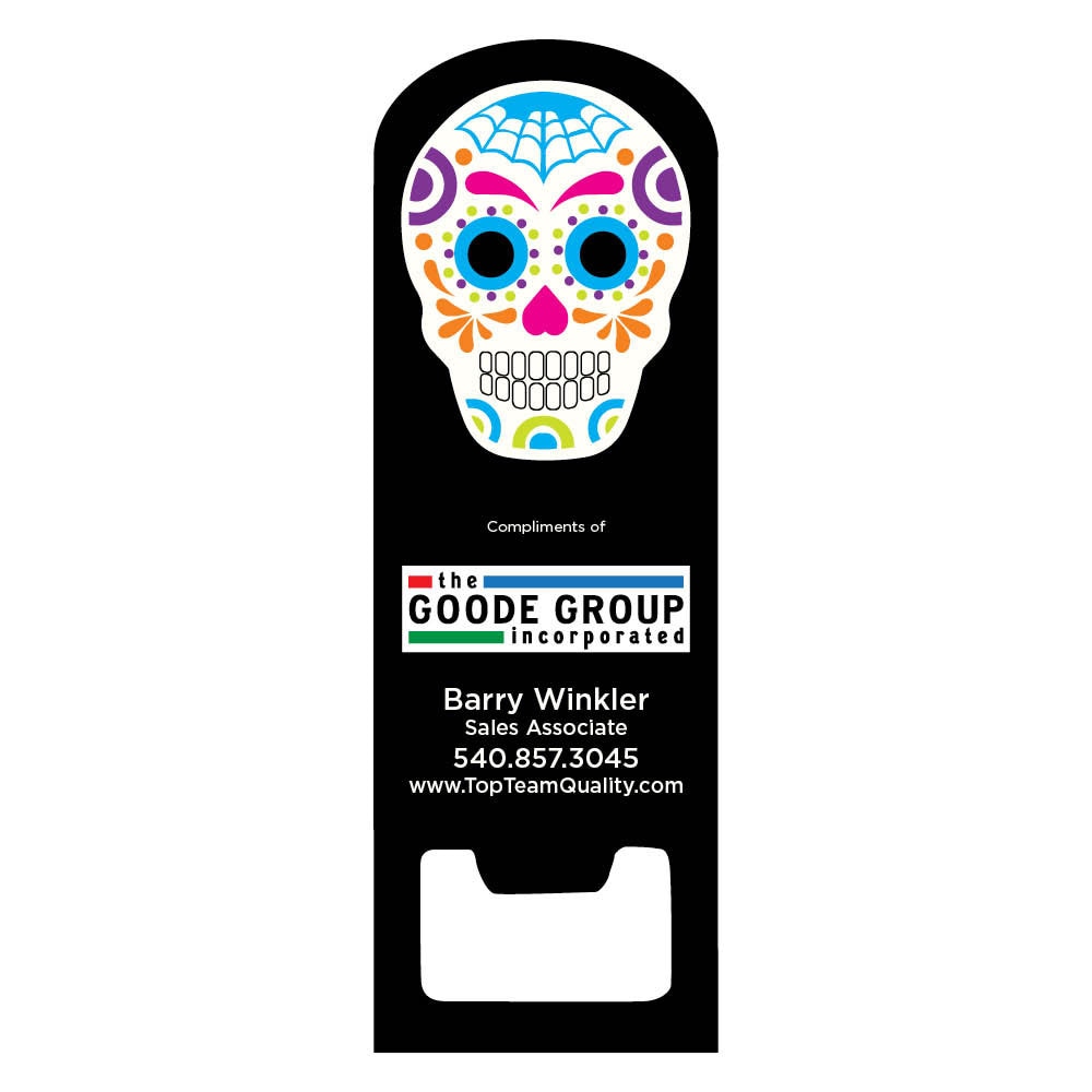 sugar skull bottle opener