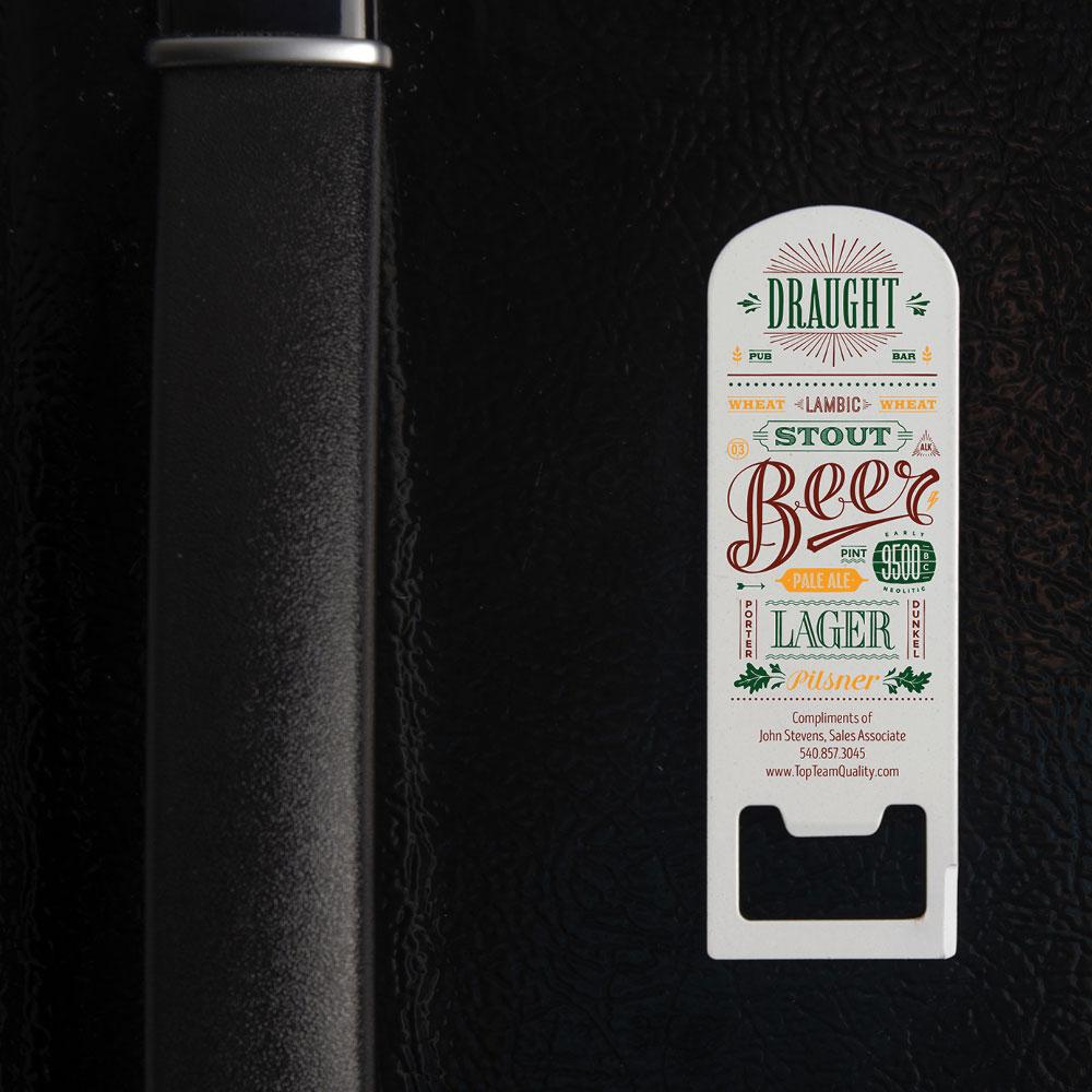 beer bottle opener fridge magnet