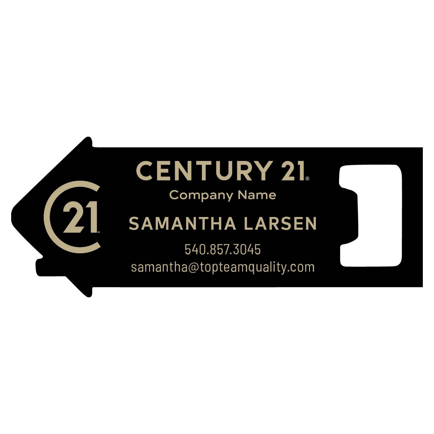 century 21 logo bottle opener