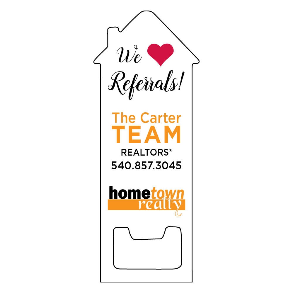 we love referrals bottle opener