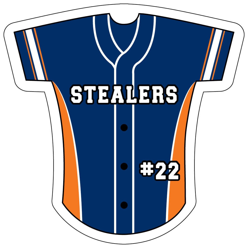 Team Color Baseball Jersey Car Magnet