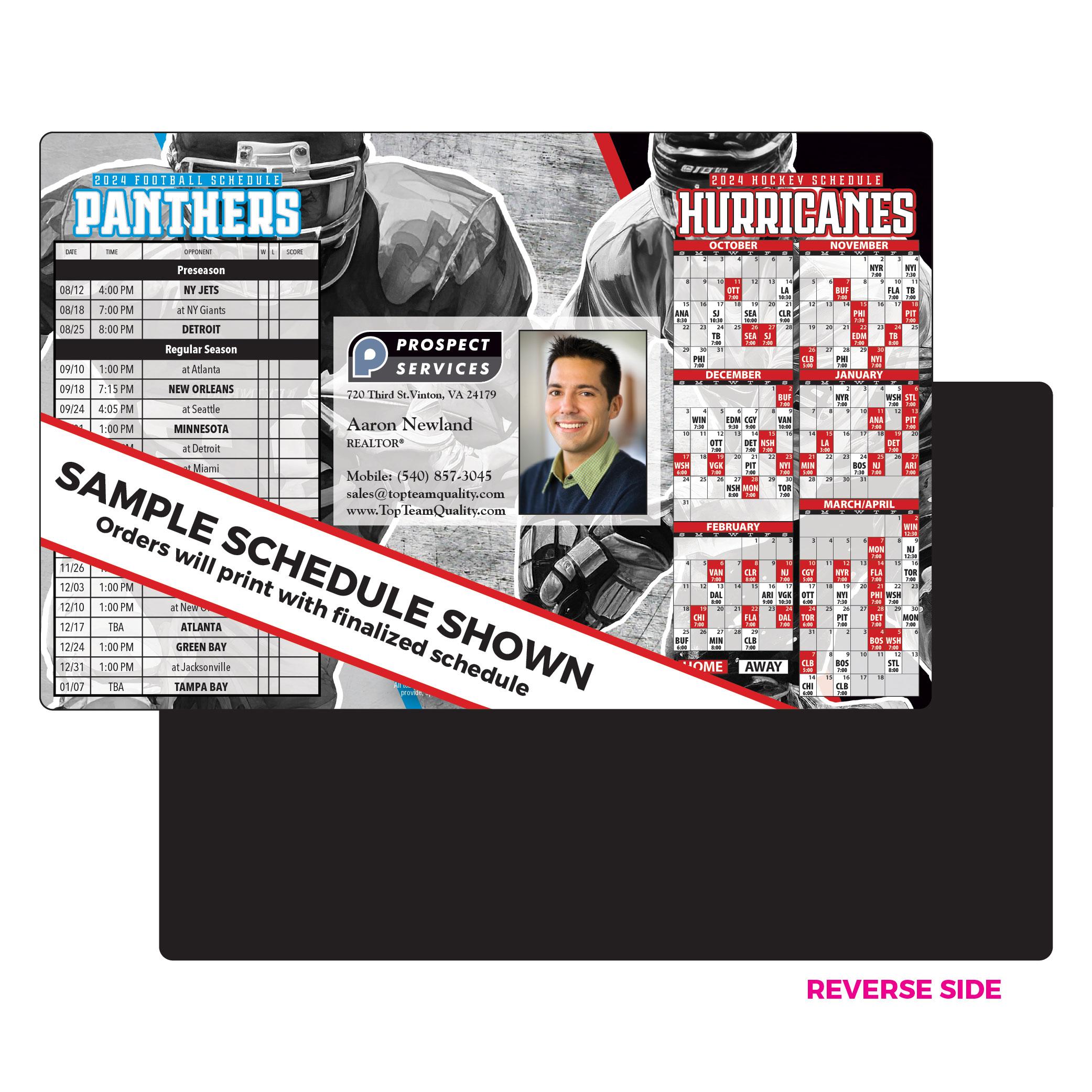 Carolina Football & Hockey Schedule Jumbo Panthers/Hurricanes