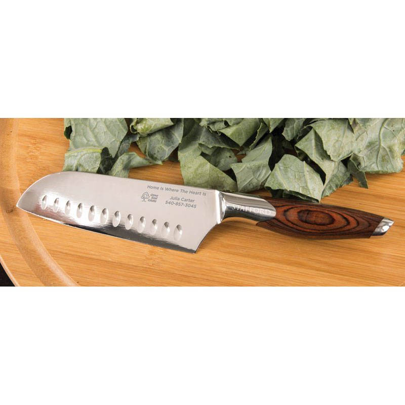 Santoku with chopped kale