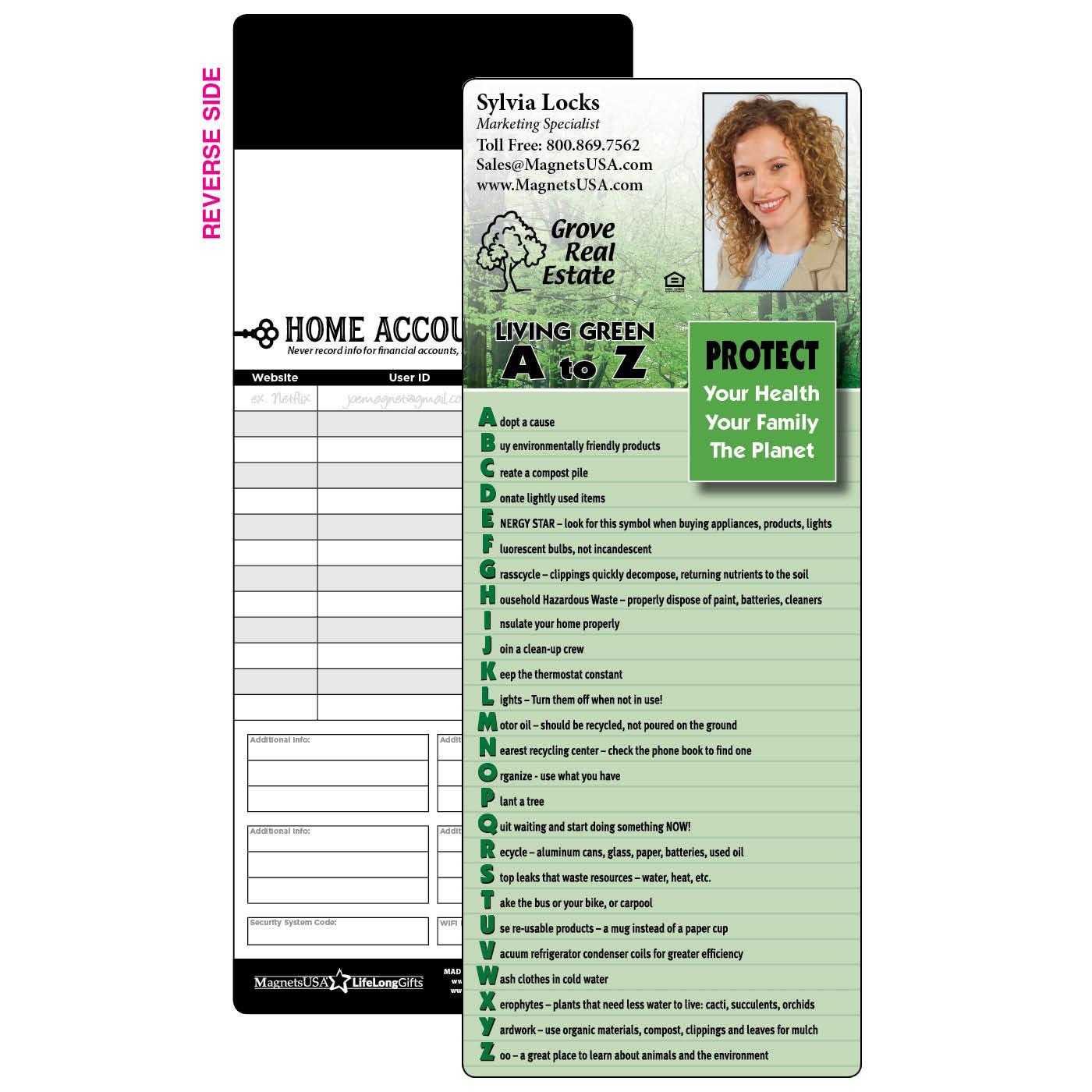 Home Reference Magnet | Standard 3.5x8.75 | Living Green A to Z