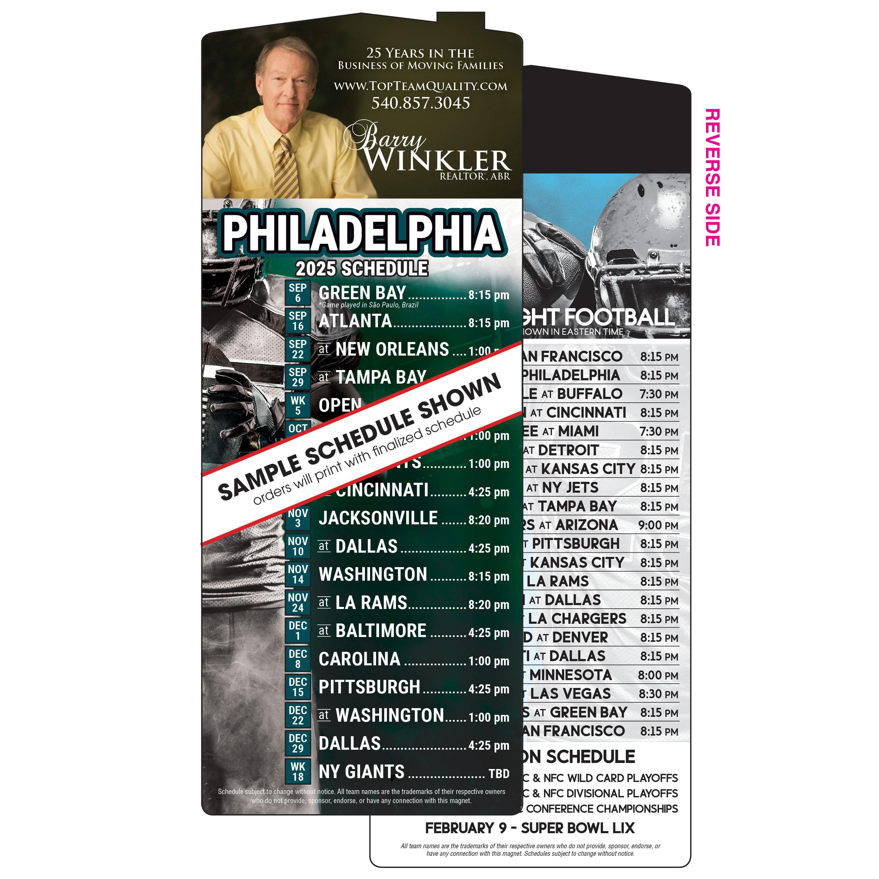 Gridiron Pro Football Schedule House Shape Card
