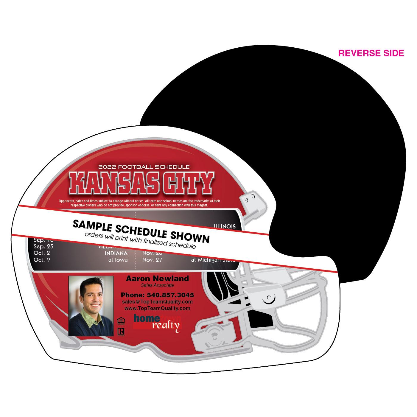 Helmet football shaped schedule magnet magnets usa 