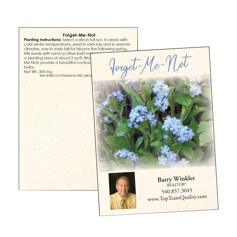 Forget-Me-Not (mixed colors)/ Mailable Seed Packet - Custom Printed Back